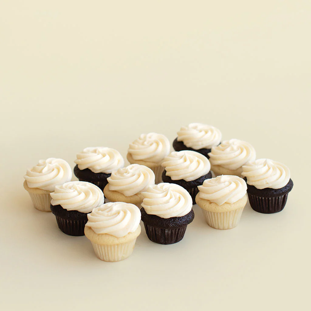 White Mini Cupcake Dozen
